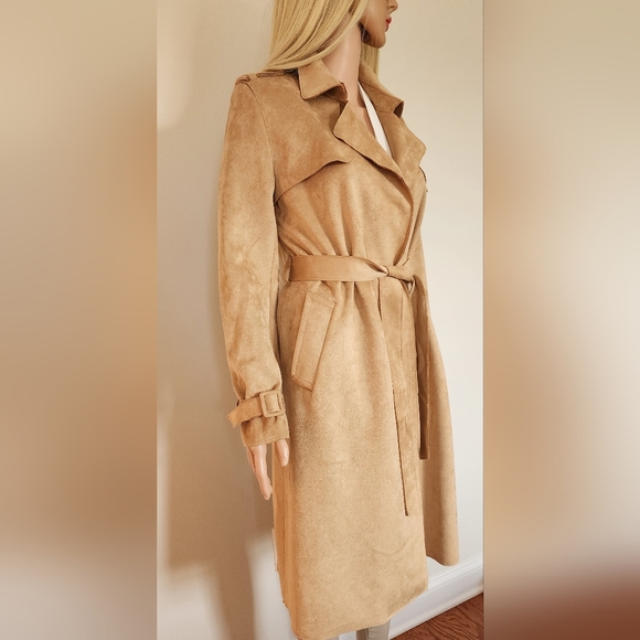 FOREVER 21 TRENCH COAT SUEDE MEDIUM - Picture 7 of 13